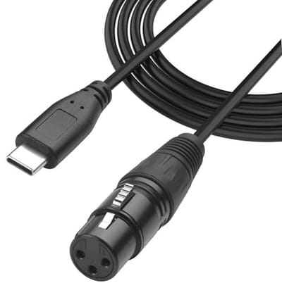 USB C naar XLR Audiokabel 3,3 FT - Compatibel met Mobiele Telefoons en Actieve Luidsprekers