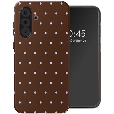 Selencia Hoesje - Geschikt voor Samsung Galaxy A36 / A56 (5G) - Backcover - Happy Dots Chocolate