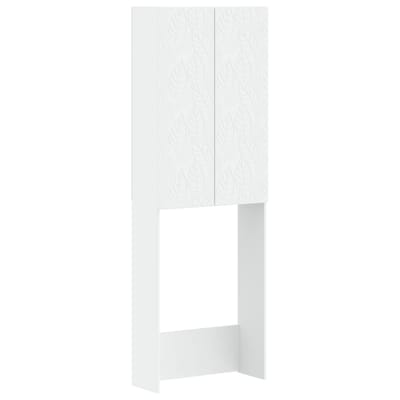 vidaXL - Toiletkast - DELFT - Wit - 66 - x - 25,5 - x - 190 - cm - Bewerkt - hout