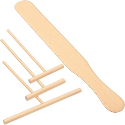 Qianyu 4 stuks pannenkoekenverdeler en spatel, T-vormige deegverdeler 9/12/18 cm en deegspatel 30 cm, pannenkoekenspatel voor pannenkoeken, taarten, pannenkoekenschuiver, bakgereedschap, accessoires