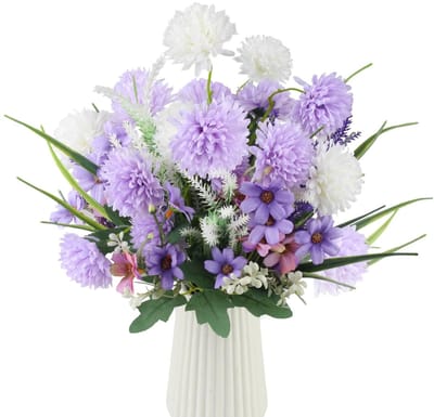 Dailygoods - Kunstbloemen als echte kunstbloemen, kunstbloemen voor buiten, geschikt voor eettafel, woonkamer, bureau, boeket, decoratieve bloemen