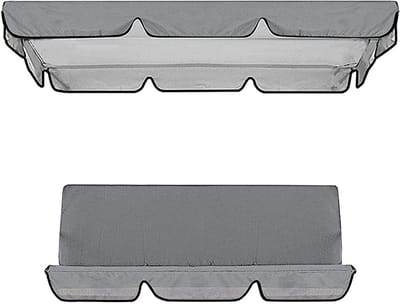 Tuin Schommel Vervanghoes - Schommelbankhoes Set - Bescherming Buitenmeubels - Waterdicht Oxford Doek - 195x125x15cm - Grijs
