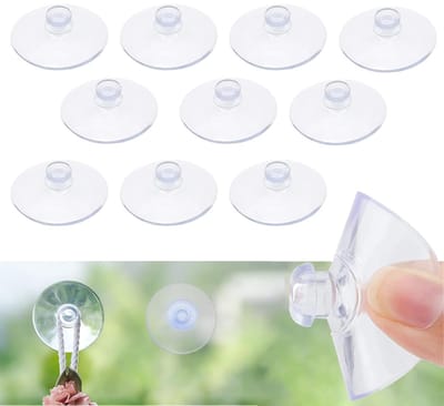 Dailygoods- Zuignappen 10 stuks - Transparant PVC - 20 mm - Voor gladde oppervlakken - Zonder haken - Sterke hechting - Zuignapjes