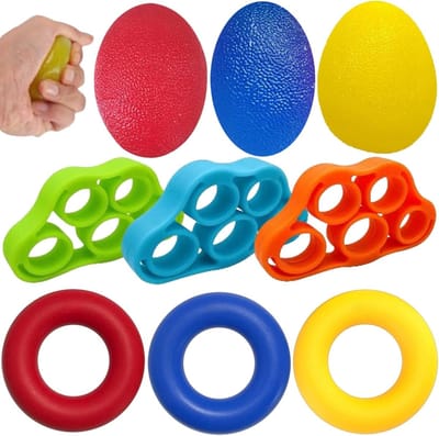 Vingertrainingsbalset - 11-delige hand-trainingsbalset - vingertrainer voor kracht en behendigheid