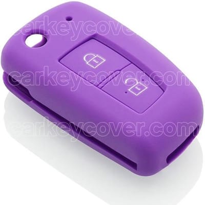 Autosleutel Hoesje geschikt voor Nissan - SleutelCover - Silicone Autosleutel Cover - Sleutelhoesje Paars