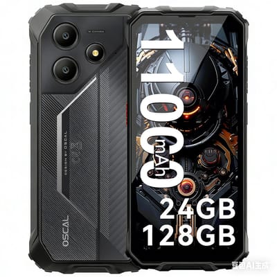 OSCAL MARINE 2 Robuuste Smartphone - 24GB RAM - 128GB ROM - 11000mAh - Gemini AI - 6.56 Inch - IP68 Waterdicht - Dual SIM - Android 15 - NFC - Zwart