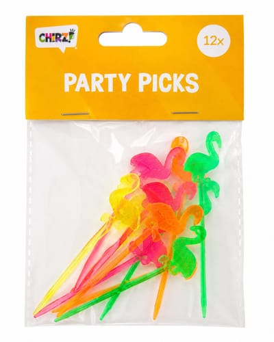 Cocktailprikkers Flamingo 12 Stuks – Herbruikbare Party Picks – Drinkprikkers voor Cocktails, Hapjes en Feestjes