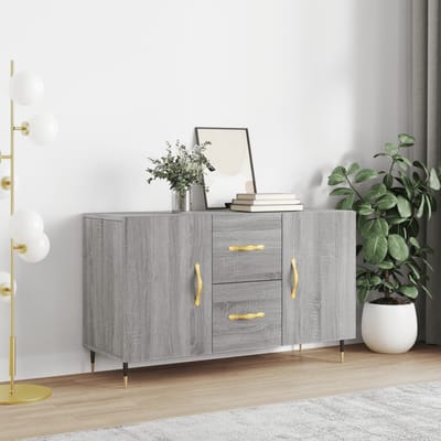 vidaXL - Dressoir - 100x36x60 - cm - bewerkt - hout - grijs - sonoma - eikenkleurig