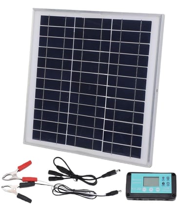 Zonnepaneel Set - Draagbare Energie - Off-Grid Stroom - 100W Monokristallijn - 30x30x5 cm - Zwart