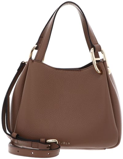 FURLA Leren schoudertas handtas Nuvola Mini Tote Toffee bruine