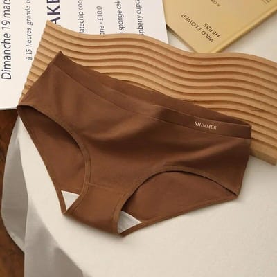 Katoenen damesslipjes Sportonderbroeken Effen Kleur Middelhoge taille Comfort Sexy Zacht KATOEN PANTI VROUW Naadloze vrouwelijke lingerie Zacht One Size bruin
