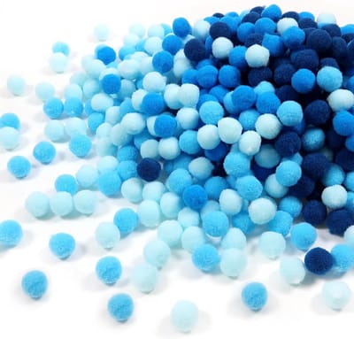 720 Stuks Kleine Pompoms voor Knutselen 10mm Blauwe Serie Elastische Fluffy Bollen voor DIY Decoraties en Creatieve Projecten