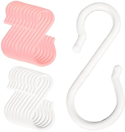 Dailygoods- Ophanghaken Robuust - S-haken - Tweekleurig - 16 Stuks - Voor Keuken/Badkamer/Slaapkamer - Glad en Braamvrij - S-haak