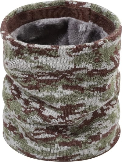 Livano Nekwarmer - Dames - Fleece - Motor - Bandana - Masker - Colsjaal - Sjaal - Gewatteerd - Winter - Fietsen - Camo - Groen
