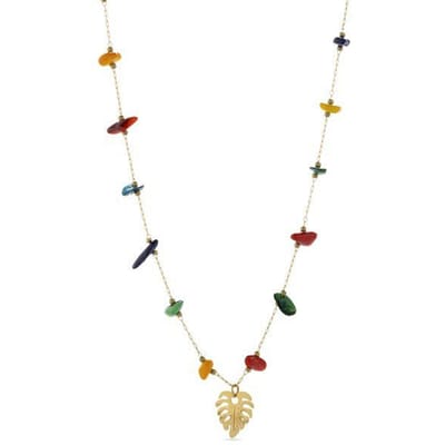 Luxenter Multicolour Zirkonia collier afgewerkt in 18K geel goud - Ilonda