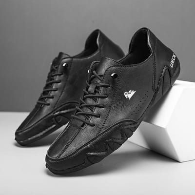 Leren Schoenen Heren Casual Sneakers Ademende Leren Loafers Rijschoenen Handgemaakte Heren Wandelschoen Hete Uitverkoop Mocassins Schoeisel 46 gray