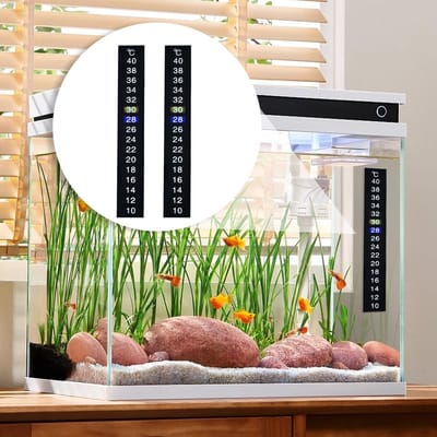 Thermometer Stickers - Aquarium Temperatuur - Waterkwaliteit Meten - Zelfklevend Kleurverandering - 5 Stuks - Zwart