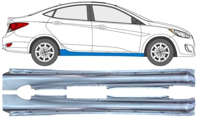 Volledige dorpel voor Hyundai Accent 2010- / Links / Rechts / Set