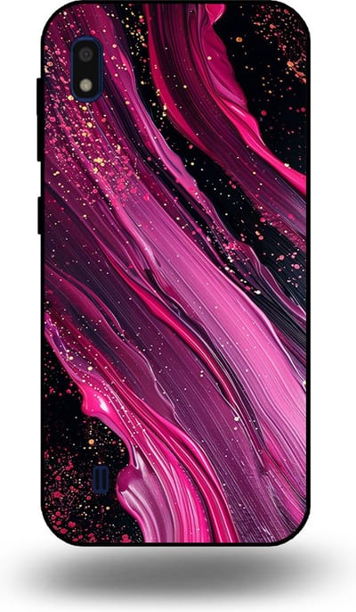 Smartphonica Telefoonhoesje geschikt voor Samsung Galaxy A10 met marmer opdruk - TPU backcover case marble design - Paars Roze geschikt voor Samsung Galaxy A10