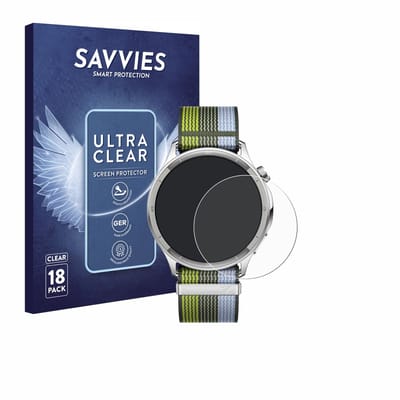 Savvies - Screenprotector voor Oppo Watch S - Folie Beschermfolie transparant 18 Stuks