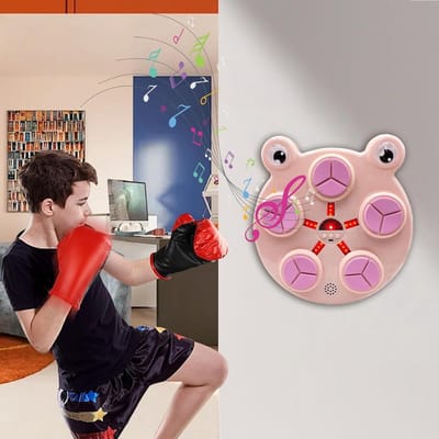 Bokstrainer Muziek - Interactieve Bokstrainer - Fitness Oefenen - Verstelbare Snelheid - 30 x 35 x 4 cm - Roze