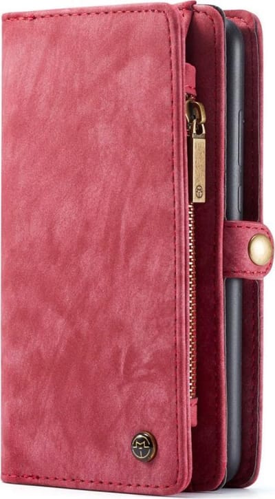 Caseme - Geschikt voor Samsung Galaxy S20 Ultra Hoesje - Uitneembare Portemonnee Vintage Rood