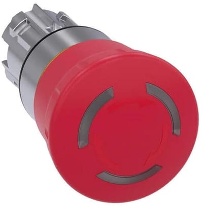 Noodstopknop - Paddenstoel schakelaar - Machinebeveiliging - Rotatie herstel - 22 mm rond - Rood