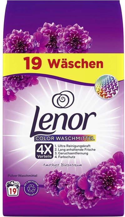 Lenor Waspoeder Color Amethist & Bloemen Boeket 4 x 19 Wasbeurten