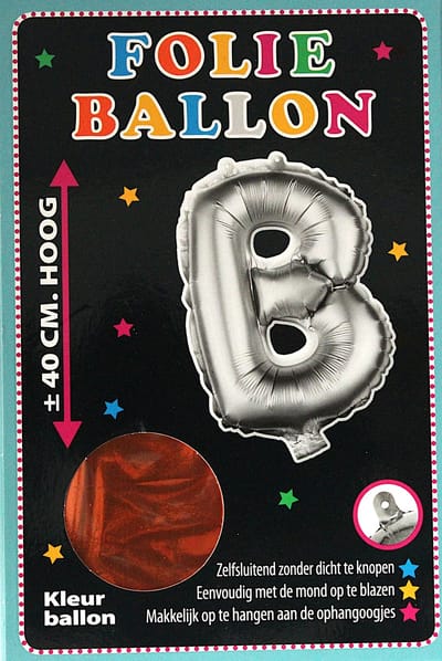 Folieballon - B - Letter Brons - 40cm - Folie - Ballon - Zelfsluitend - Eenvoudig Met Mond Opblazen - Ophangoogjes - Touche Cards