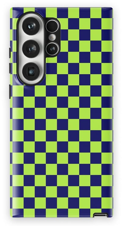 Design Hoesje Samsung Galaxy S23 Ultra | Geschikt Voor Mag | Tiny Squares Checkered Print | Backcover Samsung Galaxy S23 Ultra Acid Grid