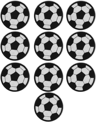 30 Stuks Voetbal Geborduurde Patches, Zwart Witte Strijkpatches voor Kleding, Tassen en DIY Sportdecoratie