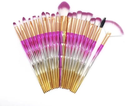 CHPN - Kwastenset - Make-up kwasten - 20-delige -Make-Up Kwasten Set - Penseeltjes - Cadeau - Make-up aanbrengen - Kwastjes - Oogschaduwkwast - Foundationkwast - Blush - Roze/Zilver/Geel/Goud