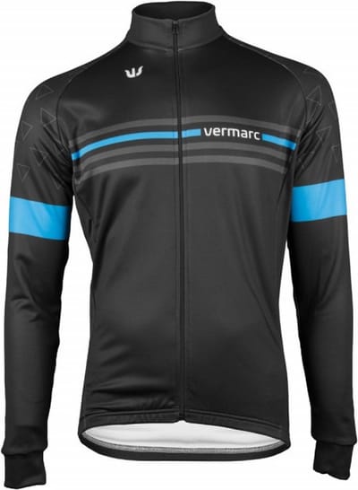 VERMARC ATTACO FIETSSHIRT LANGE MOUWEN HEREN BLAUW/ZWART Maat S