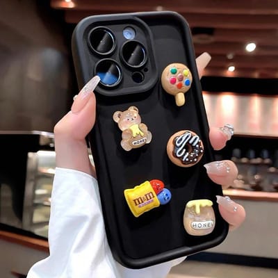 Schattige 3D Beer Koffie Donut Telefoonhoesje Voor iPhone 11 12 13 14 15 16 17 Pro Max 7 8 Plus X XS XR 16E 17Air Schokbestendig Zacht Hoesje For iPhone 14 Pro