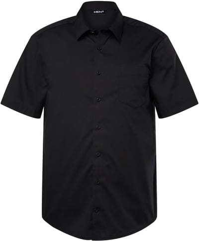 Men Plus - Heren - Zakelijk overhemd korte mouwen EasyCare kentkraag comfort fit - Zwart - Maat 3XL