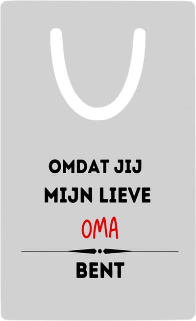 Hacebo® - omdat jij mijn lieve oma bent metalen boekenlegger - Oma - de liefste oma - verjaardag - cadeautje voor oma - kado - geschenk Bladwijzer boekenleggers - 7.6 cm x 5cm