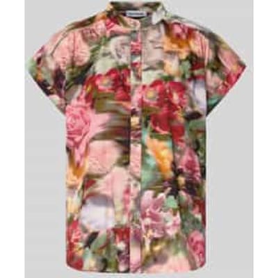 Overhemdblouse met opstaande kraag