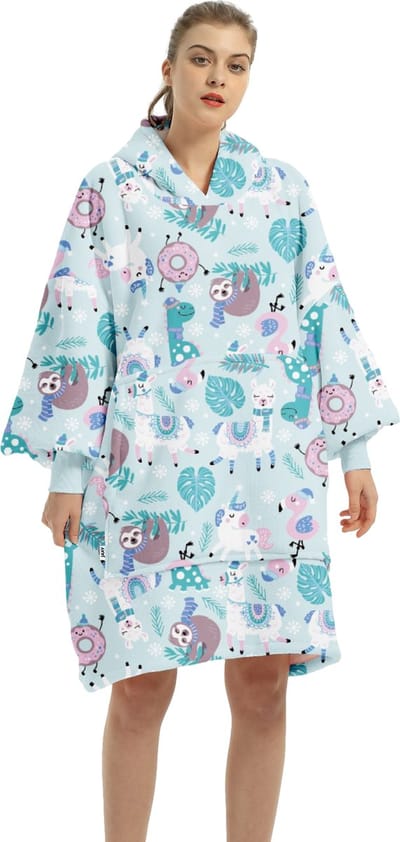 JAXY - Hoodie Deken - Snuggle Hoodie - Fleece Deken Met Mouwen - Snuggle - Cuddle Hoodie - 1450 Gram - Luiaard
