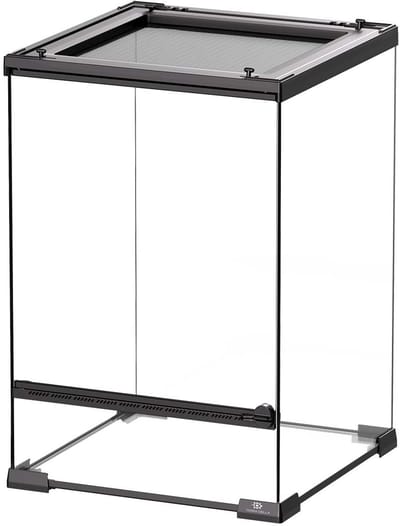 Terra Della Glazen terrarium met ventilatierooster en voederluik 30x30x45CM