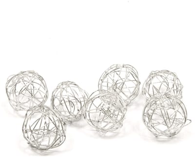 HOBI - 12 zilveren metalen decoratieballen 2 cm voor tafel en bruiloft