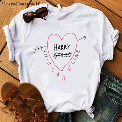 Harry Styles Love On Your Bedrukte Vrouwen T-shirts Casual Tee Tops Zomer Korte Mouw L white