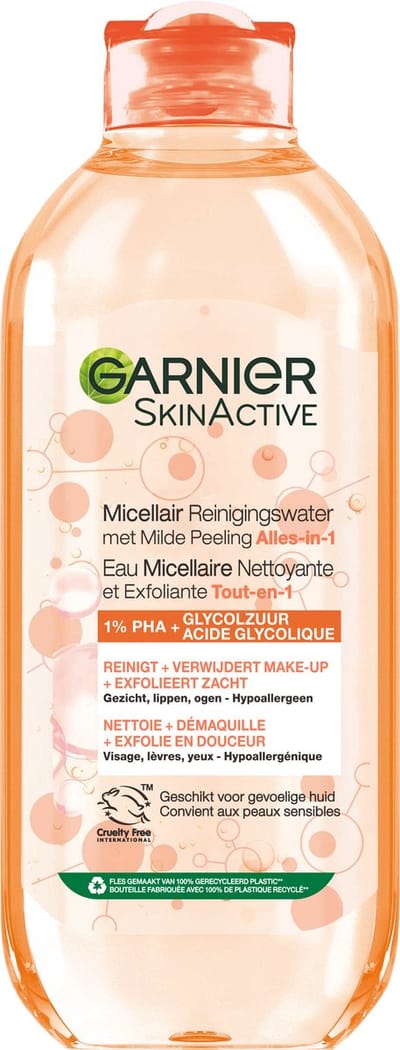 Garnier SkinActive Micellair Reinigingswater met Milde Peeling Alles-in-1 - met 1% PHA & Glycolzuur - 400ml