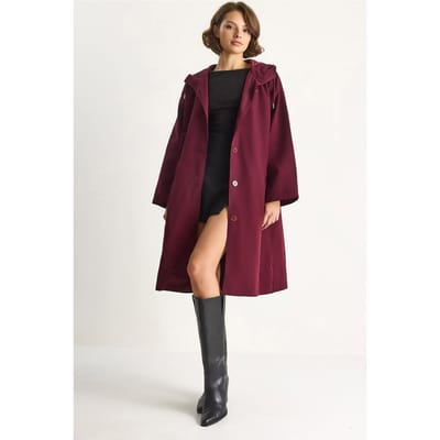 Oversized Midi Trenchcoat met Sjaalkraag
