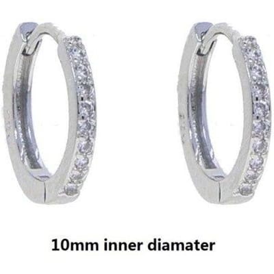 Boucles d'oreilles créoles minimalistes petites en CZ pour femmes hommes boucles d'oreilles en oxyde de zirconium cubique couleur or argent mignonnes bijoux pendientes 5mm -13mm gray