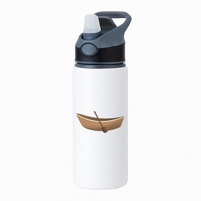Hacebo® - Roeiboot waterfles met rietje zwart - Boten - Schippers - sloep - roeien - varen - water fles - 650ML