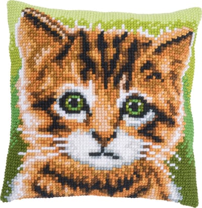 Vervaco - Kruissteekkussen kit - Kitten - PN-0199299 - Borduren - Borduurpakket - Borduurpakket volwassenen - Borduurpakket kind