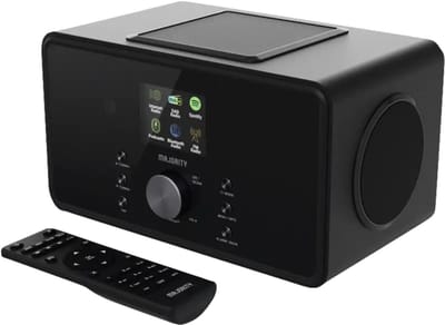 Majority Bard - Internetradio - Ingebouwde Subwoofer - DAB+/FM - Bluetooth - Wekker - 100W - Zwart