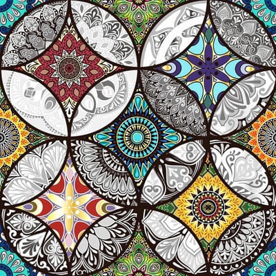 CLGP® Raamfolie Glas in Lood - Zelfklevend - Antieke Look - 44.5x200cm - Multikleur