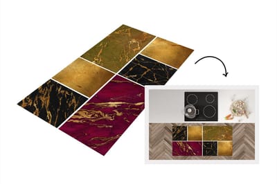 Keukenloper - Loper keuken - Marmer - Goud - Chic - 120x60 cm - Keukenloper vinyl
