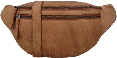 Hide & Stitches Paint Rock Heuptas Unisex - Buiktas met meerdere vakken - Tas van 100% Leder - Cognac